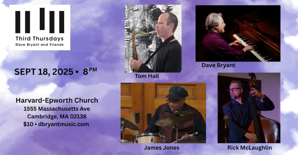 Our concert on September 18, 2025 (at 8PM) will feature a repeat of our quartet with Tom Hall, Rick McLaughlin, and James Kamal Jones. Rick described our July encounter as "the most intense gig I ever played in my life," and I agree it was right up there. We're going to try to reconvene this group (with some variations) on a regular basis, so please come out and help chart our progress!